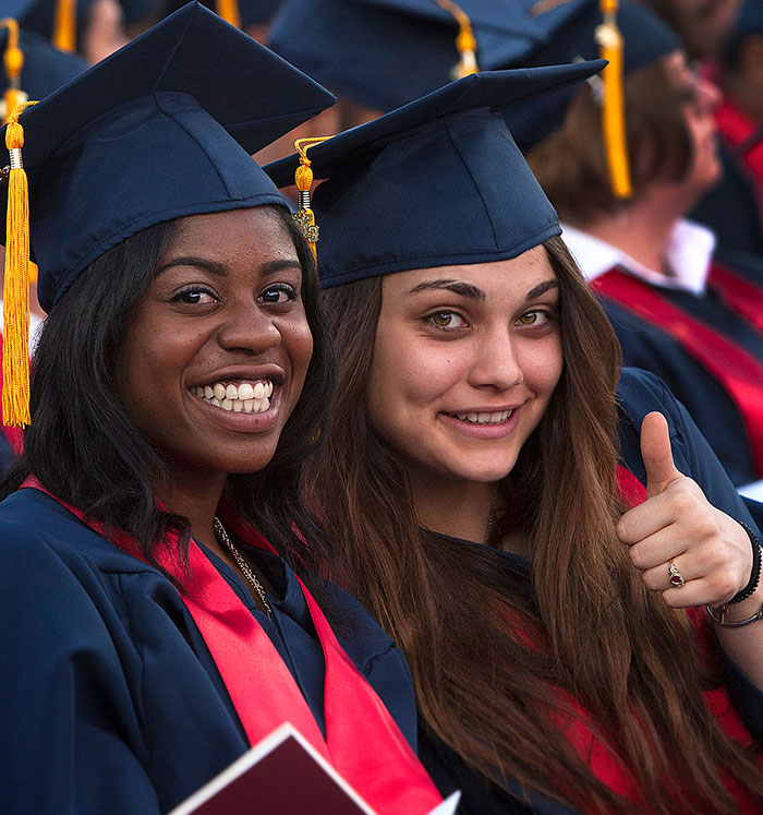 Photo of students at graduation.