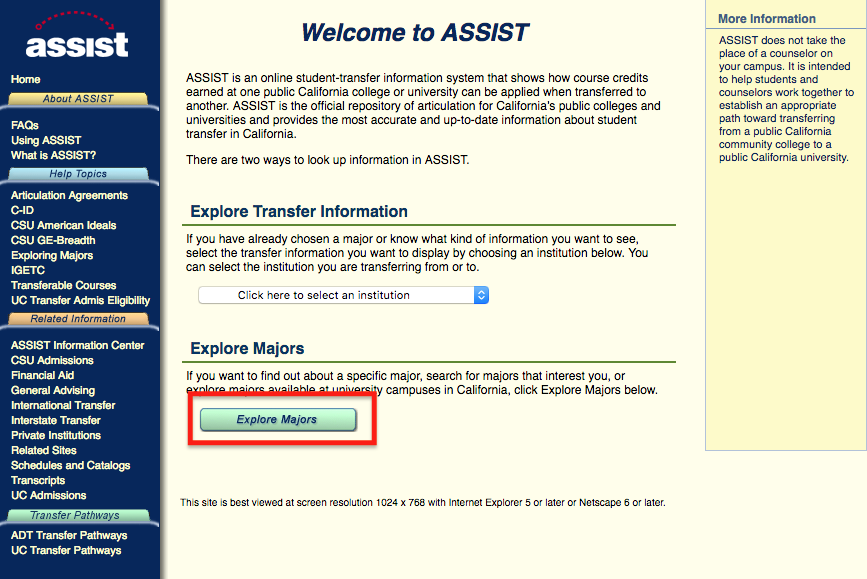 Using Assist org Counseling Pasadena City College