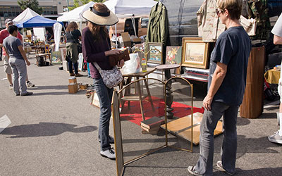 People shopping at the Flea Market