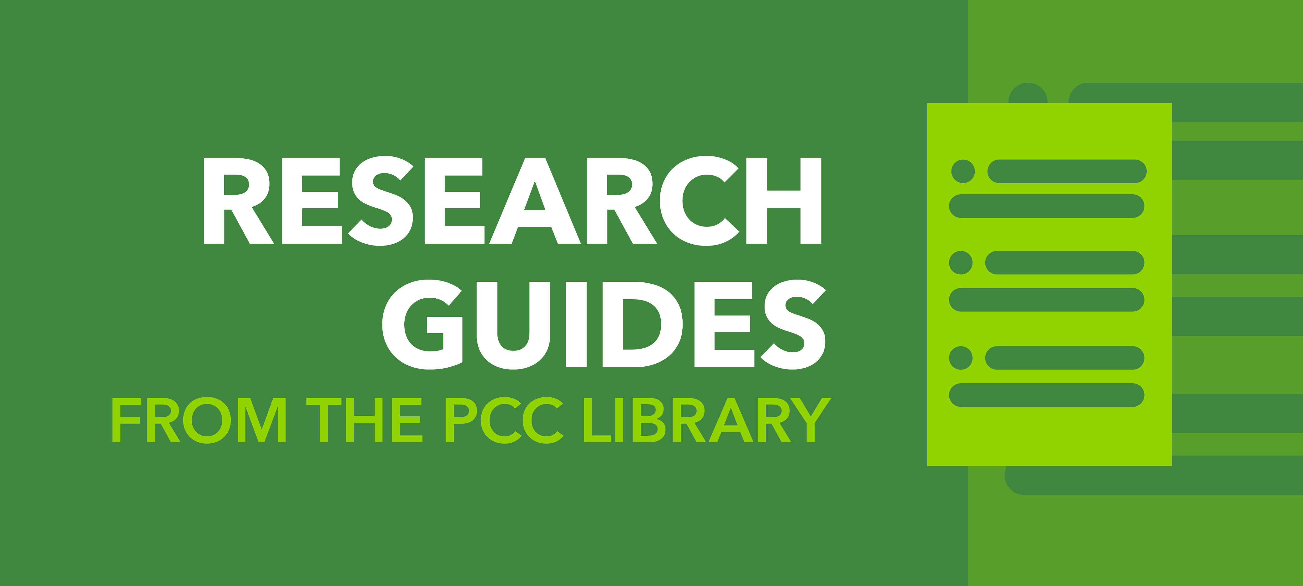 Research Guides from the PCC Library
