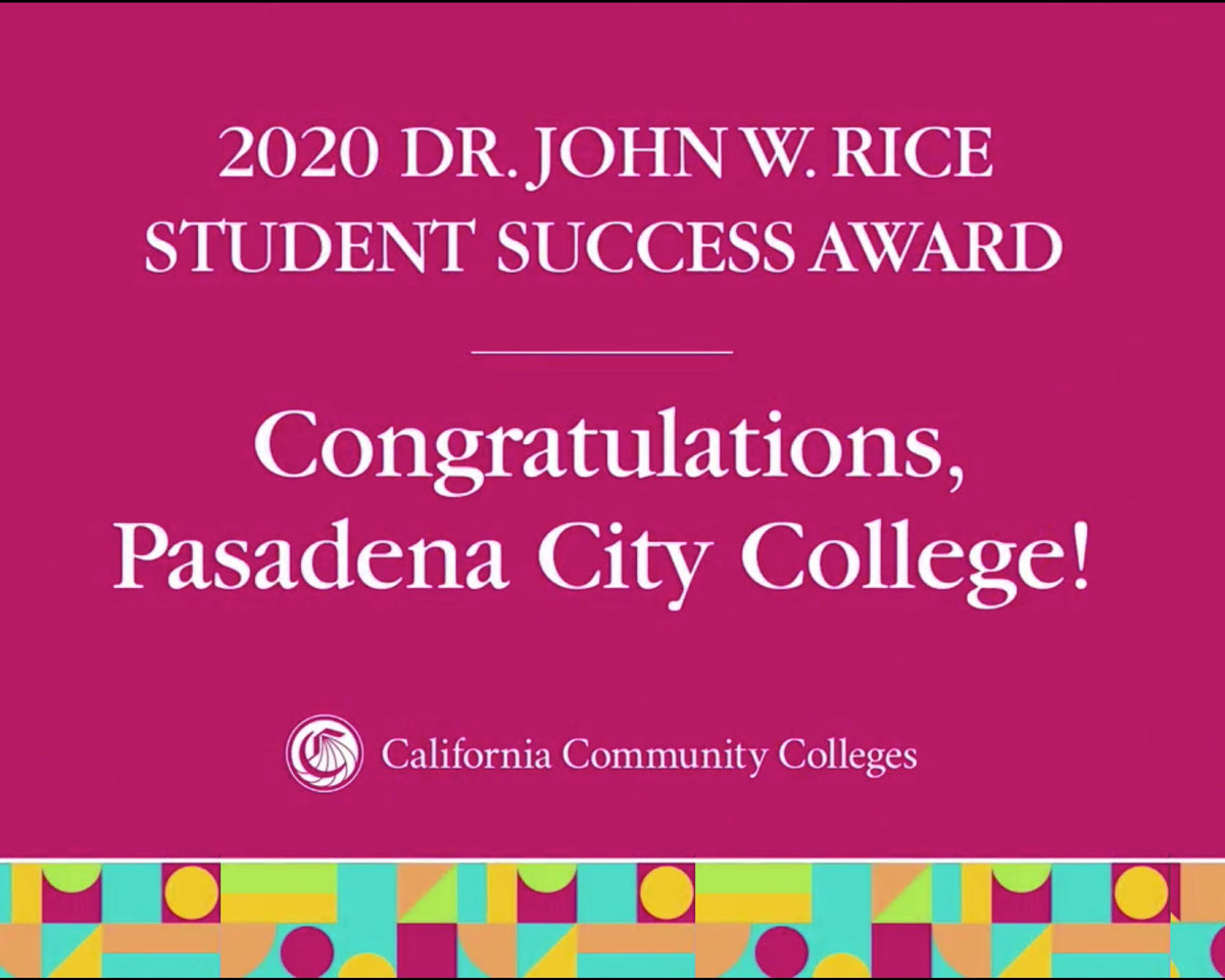 PCC Wins Statewide John W. Rice Student Success Award